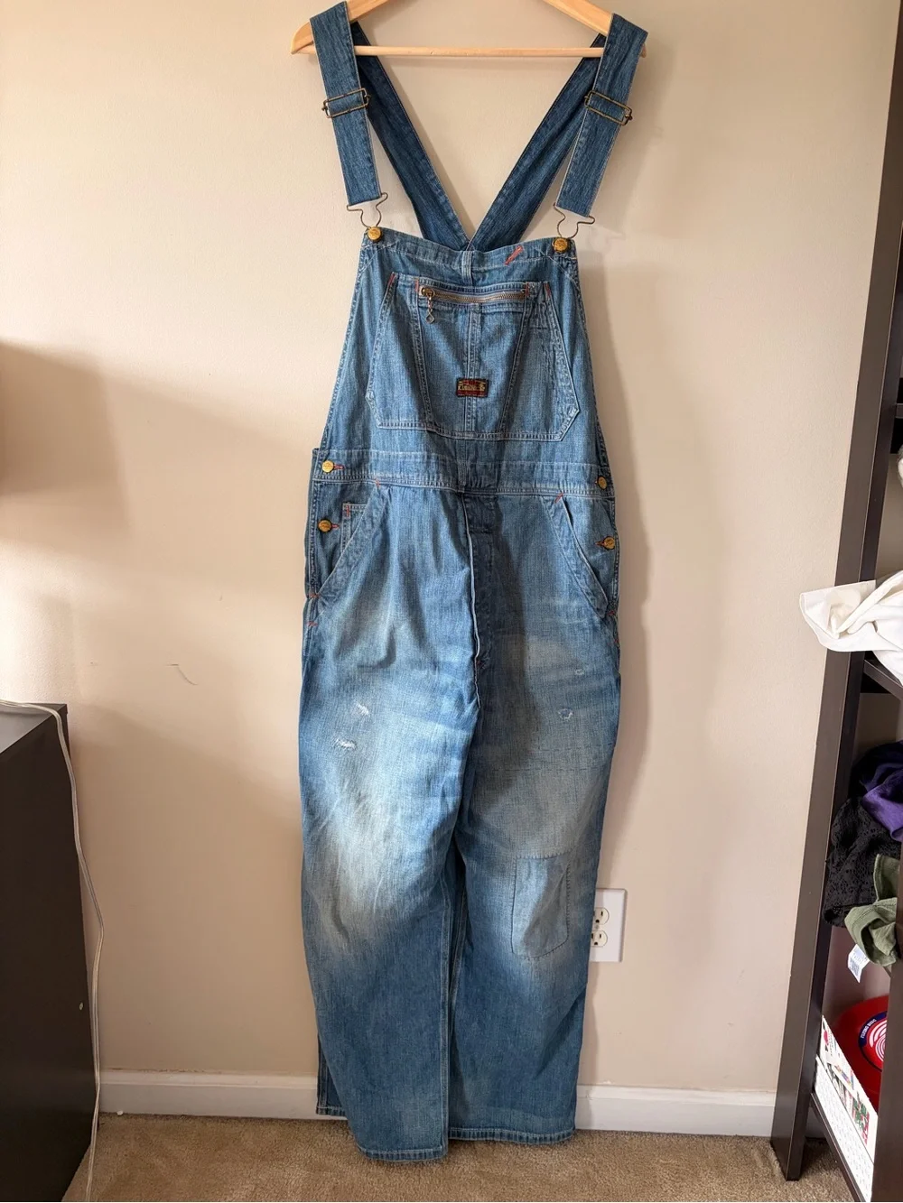 Polo by Ralph Lauren Distressed Denim Overalls - Light Blue - Picture 3 of 13